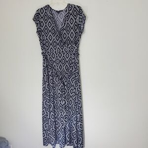 Madison Leigh Black and White Sheath Maxi Dress, Size Large
